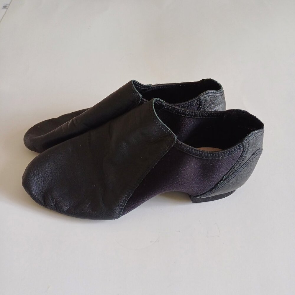 Leo Black Leather Upper Jazz Tap Slip On Shoes Youth Kids Size 7